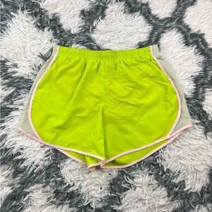 Nike Dri-Fit Kids Girls Green Pink Running Shorts Size XL